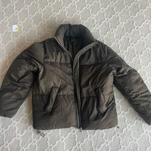 Brown puffer jacket